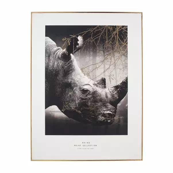 Pacific Lifestyle Mono Rhino Canvas Print 4 Pacific Lifestyle Mono Rhino Canvas Print - Image 2