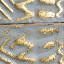 Pacific Lifestyle Antiqued White And Gold Textured Metal Wall Art -Cheap clocks Store 30803453 alt03