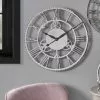 Pacific Lifestyle Shiny Nickel Cog Design Wall Clock 61cm -Cheap clocks Store 30803493