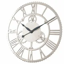 Pacific Lifestyle Shiny Nickel Cog Design Wall Clock 61cm -Cheap clocks Store 30803493 alt02