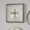 Pacific Lifestyle Antique Gold Wood & Mirror Square Working Cog Wall Clock 60cm -Cheap clocks Store 30803497