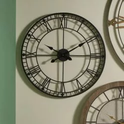 Pacific Lifestyle Black Metal Skeleton Wall Clock 80cm