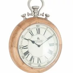 Pacific Lifestyle Nickel & Mango Wood Stopwatch Wall Clock -Cheap clocks Store 30804317 alt02