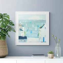 Dunelm House With Blue Door I Framed Print