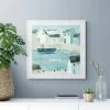 Dunelm House With Blue Door II Framed Print