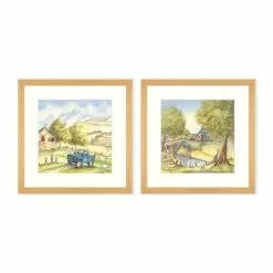Dunelm Set Of 2 Framed Prints - Carrot Farm Detail II / Carrot Cottage School -Cheap clocks Store 30808393 alt01