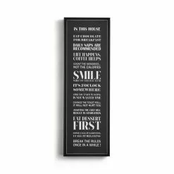 Dunelm House Rules Capped Canvas 63cm X 21cm -Cheap clocks Store 30809931 alt01