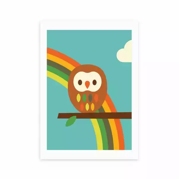 East End Prints Owl And Rainbow Print 3 East End Prints Owl And Rainbow Print