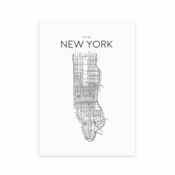 East End Prints City Map New York Print