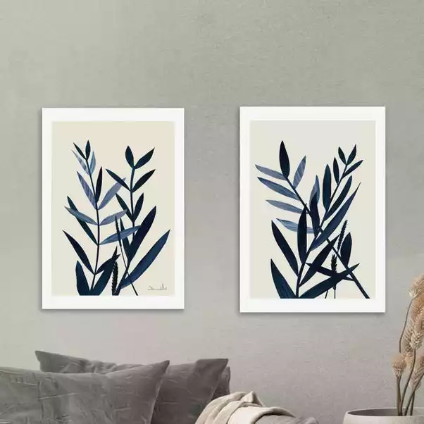 Set Of 2 East End Prints Blue Plant Prints 3 Set Of 2 East End Prints Blue Plant Prints